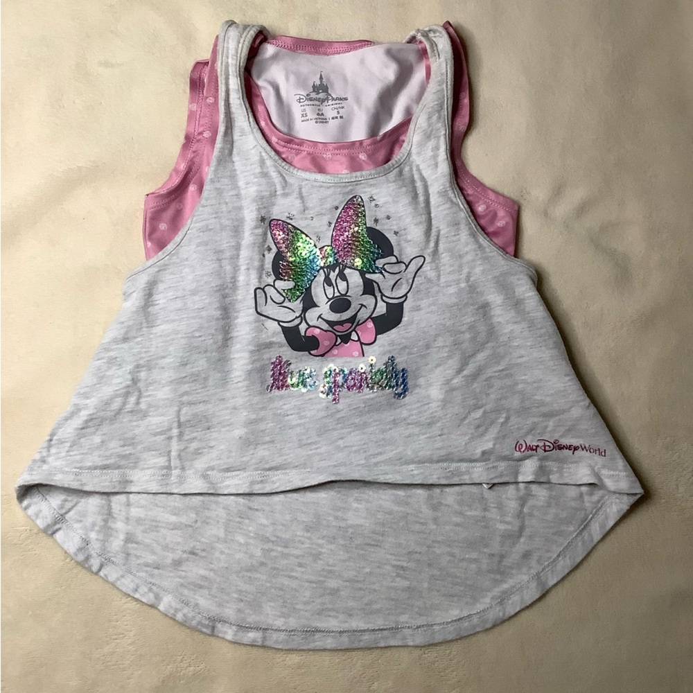 Walt Disney World Minnie Mouse Be Sparkly Tank Top Extra Small XS Youth